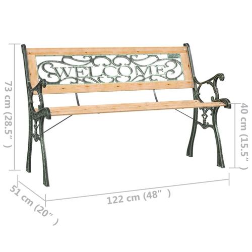 Havebænk 122 cm massivt fyrretræ