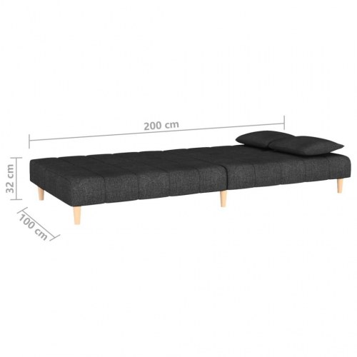 2-personers sovesofa stof sort