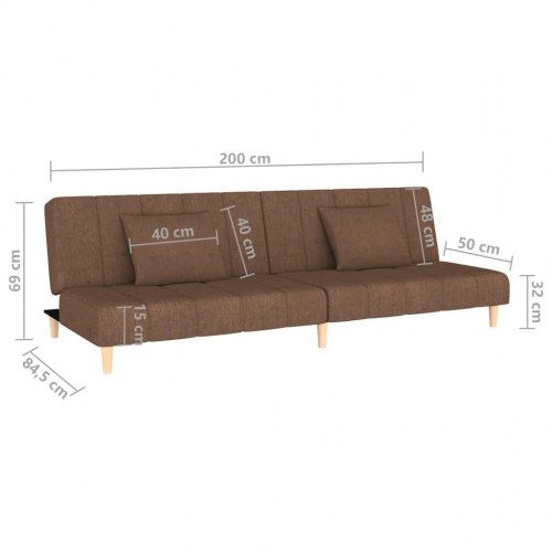 2-personers sovesofa stof brun