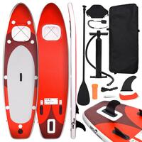 Oppusteligt paddleboardsæt 300x76x10 cm rød