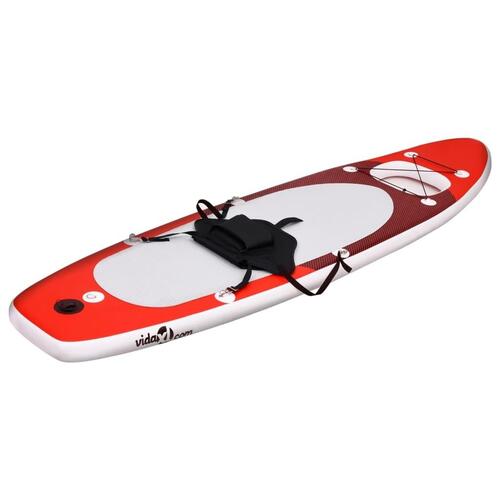 Oppusteligt paddleboardsæt 300x76x10 cm rød
