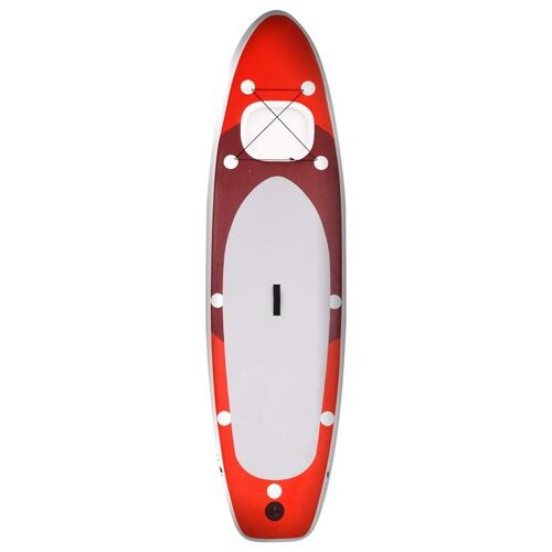 Oppusteligt paddleboardsæt 300x76x10 cm rød