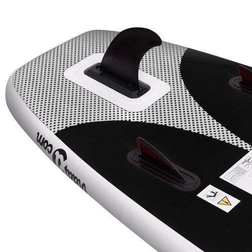 Oppusteligt paddleboardsæt 300x76x10 cm sort