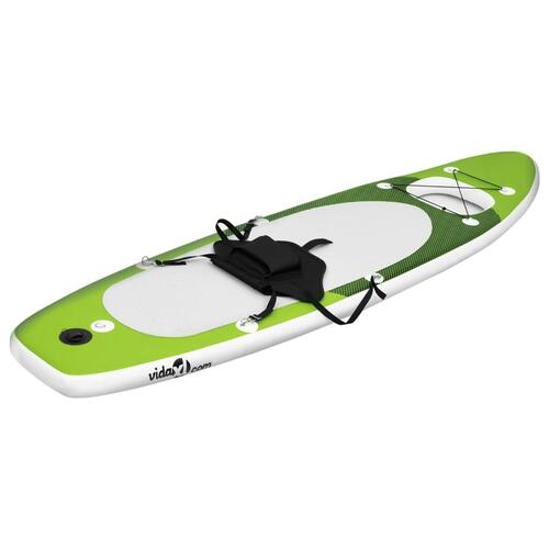 Oppusteligt paddleboardsæt 330x76x10 cm grøn