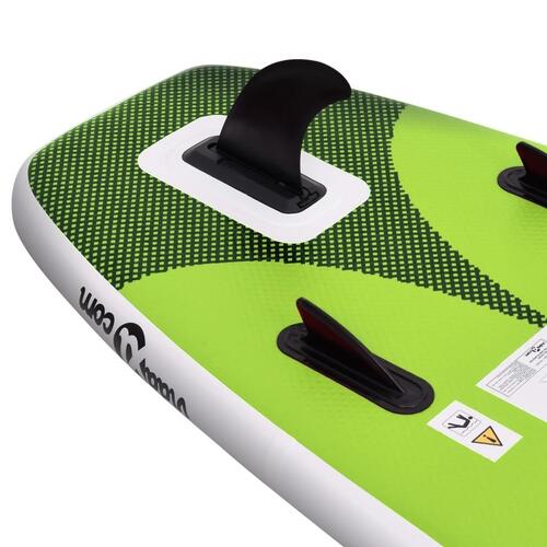 Oppusteligt paddleboardsæt 360x81x10 cm grøn