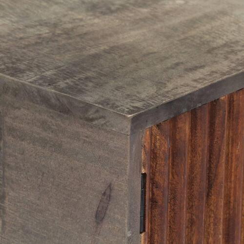 Konsolbord 120 x 35 x 75 cm massivt ru mangotræ grå