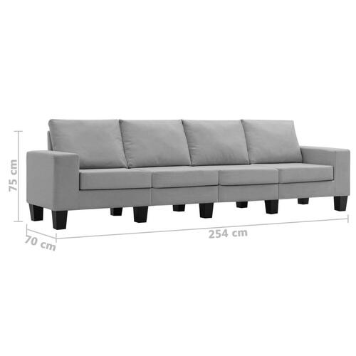 4-personers sofa stof lysegrå