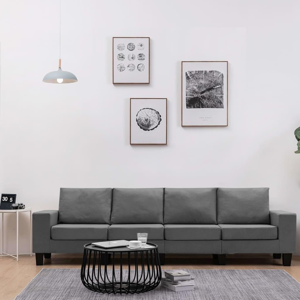 4-personers sofa stof mørkegrå