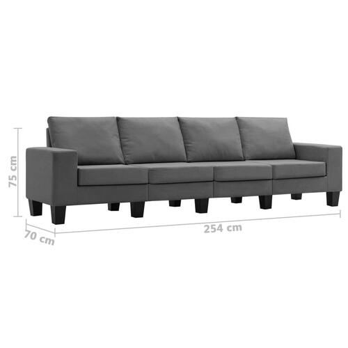 4-personers sofa stof mørkegrå