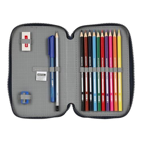 Dobbelt penalhus F.C. Barcelona Corporativa Blå Rødbrun 12.5 x 19.5 x 4 cm (28 Dele)
