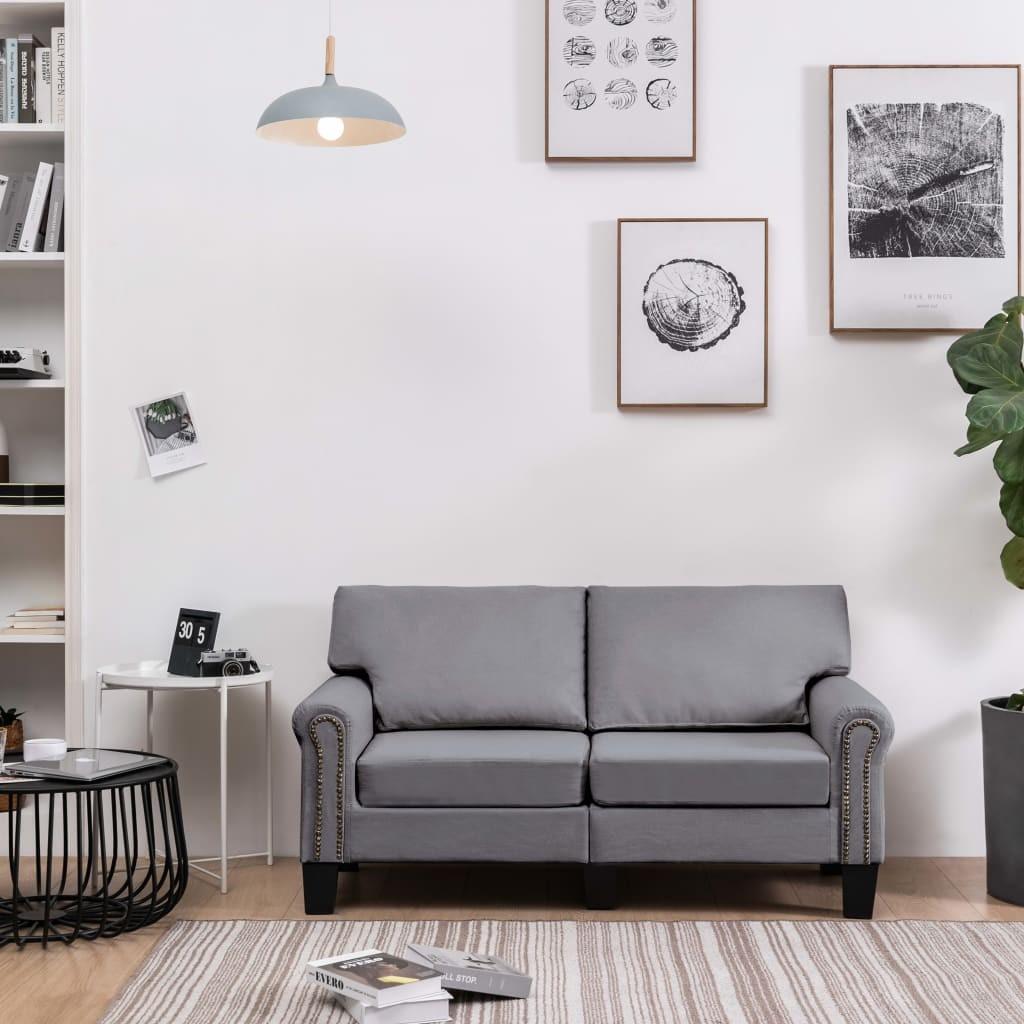 2-personers sofa stof lysegrå