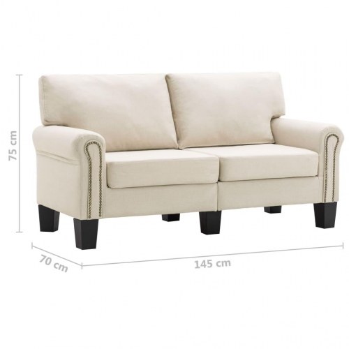 2-personers sofa stof cremefarvet