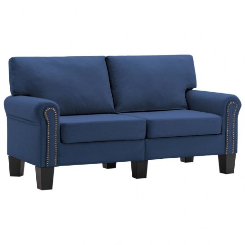 2-personers sofa stof blå