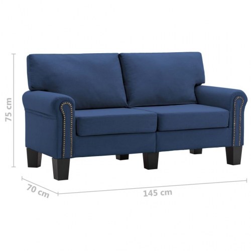 2-personers sofa stof blå