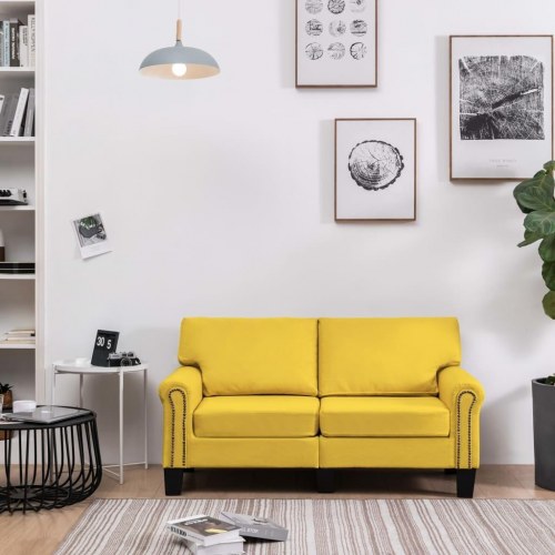 2-personers sofa stof gul