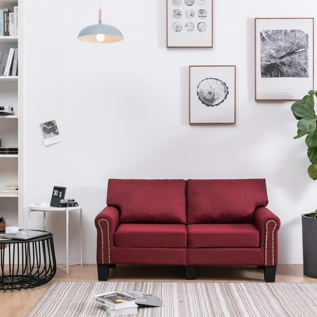 2-personers sofa stof vinrød