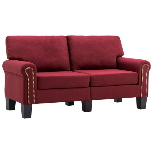 2-personers sofa stof vinrød