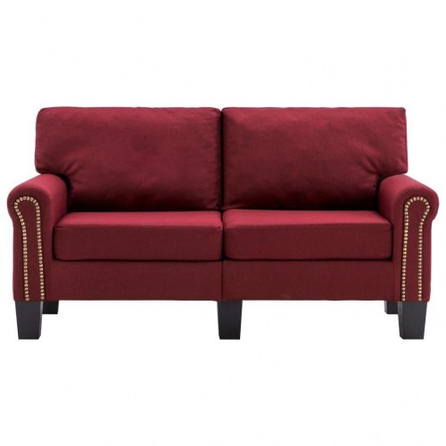 2-personers sofa stof vinrød