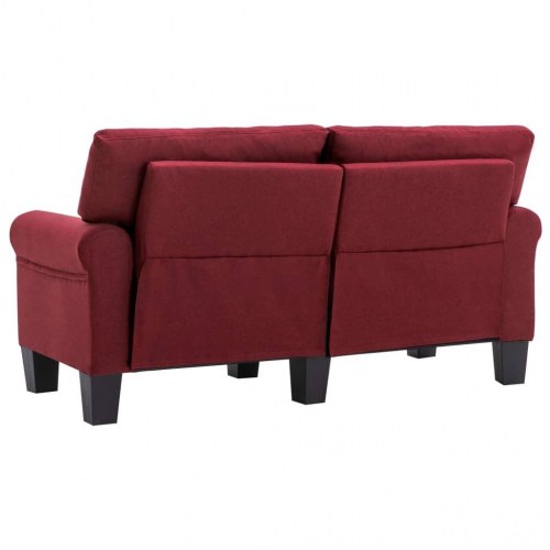 2-personers sofa stof vinrød