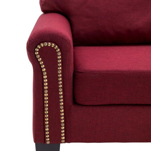 2-personers sofa stof vinrød