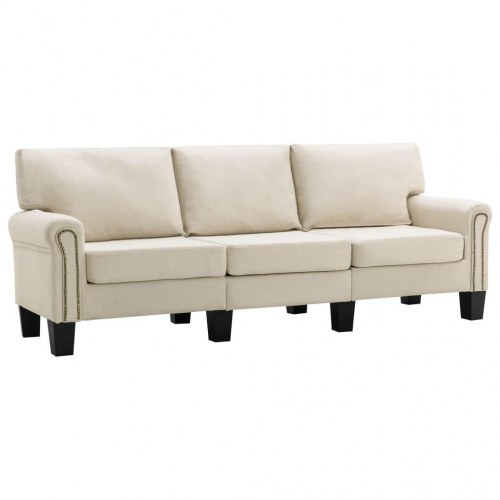 3-personers sofa stof cremefarvet