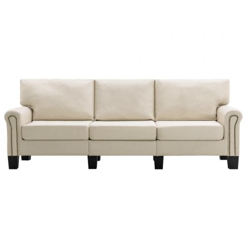 3-personers sofa stof cremefarvet