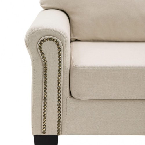 3-personers sofa stof cremefarvet