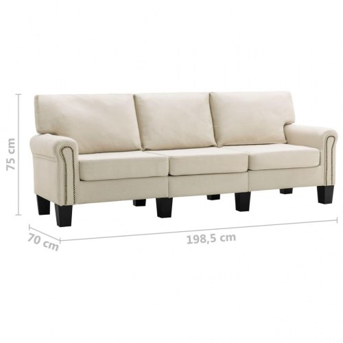 3-personers sofa stof cremefarvet