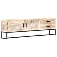 Tv-skab 140 x 30 x 45 cm massivt akacietræ hvid