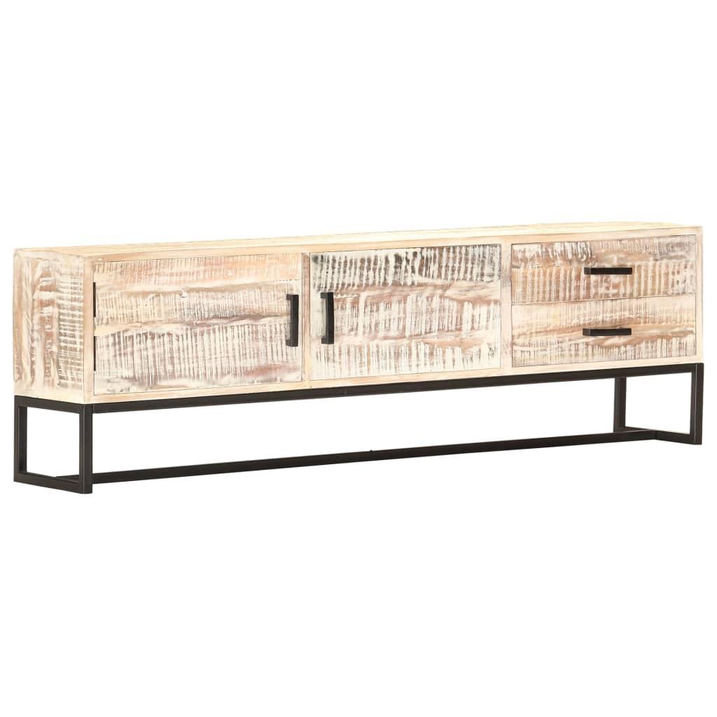 Tv-skab 140 x 30 x 45 cm massivt akacietræ hvid