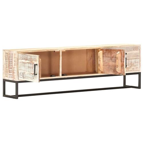 Tv-skab 140 x 30 x 45 cm massivt akacietræ hvid