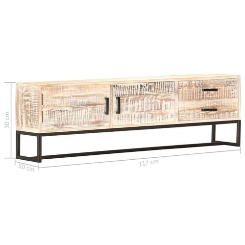 Tv-skab 140 x 30 x 45 cm massivt akacietræ hvid