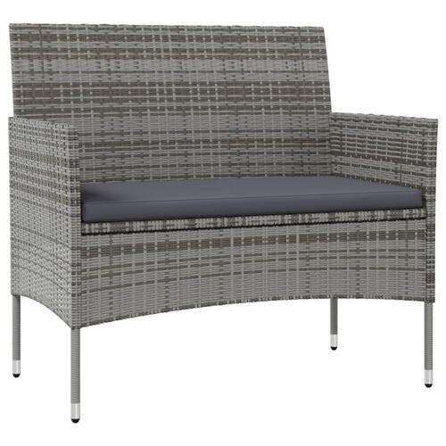 Loungesæt til haven 8 dele med hynder polyrattan grå