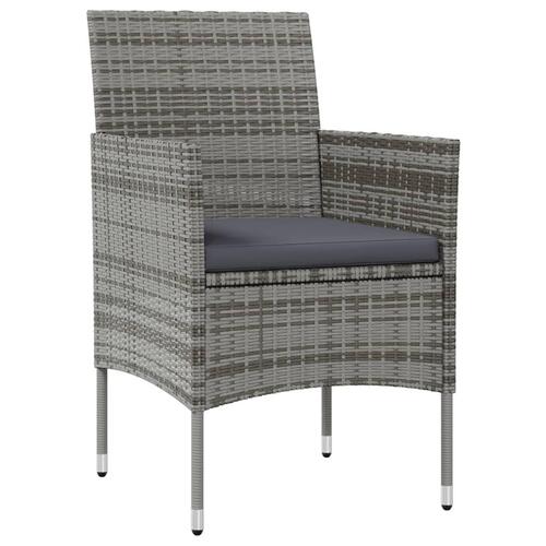 Loungesæt til haven 8 dele med hynder polyrattan grå
