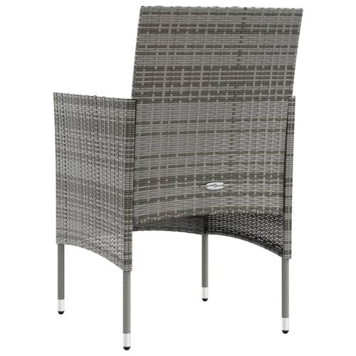 Loungesæt til haven 8 dele med hynder polyrattan grå
