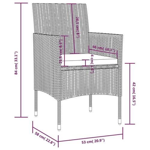 Loungesæt til haven 8 dele med hynder polyrattan grå