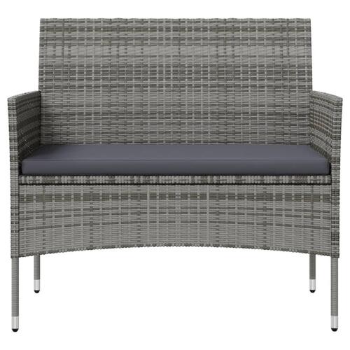 Loungesæt til haven 16 dele med hynder polyrattan grå