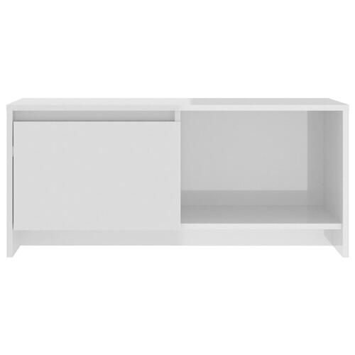 Tv-bord 90x35x40 cm konstrueret træ hvid højglans