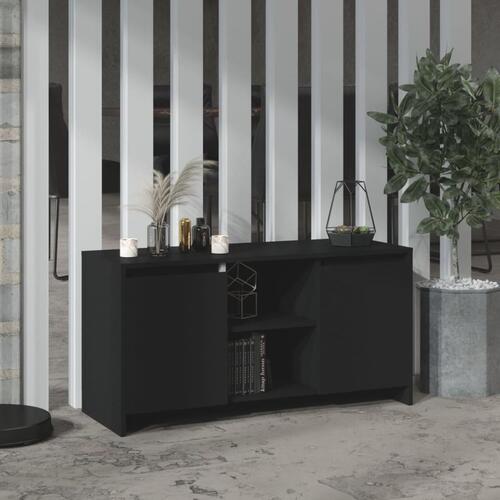 Tv-bord 102x37,5x52,5 cm konstrueret træ sort