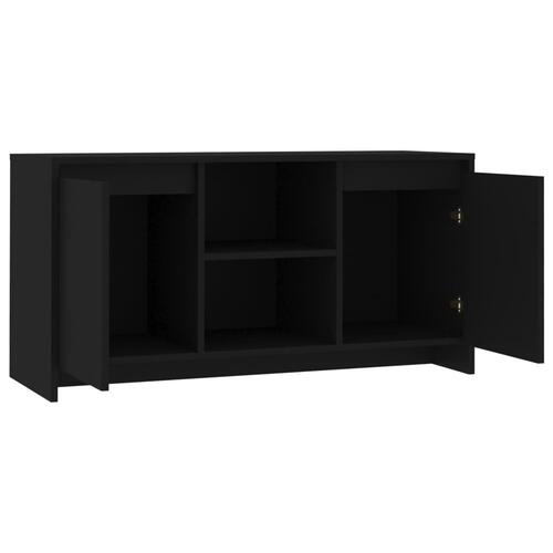 Tv-bord 102x37,5x52,5 cm konstrueret træ sort