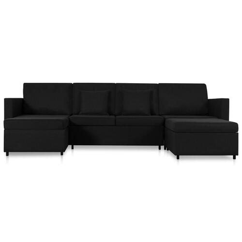 4-personers sovesofa med udtræk stof sort