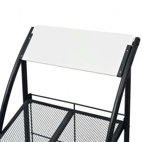 Magasinholder 47x40x134 cm sort og hvid A4