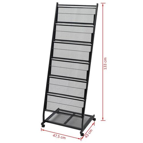 Magasinholder 47,5 x 43 x 133 cm sort A4