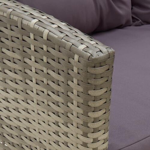 Loungesæt til haven 2 dele med hynder polyrattan grå