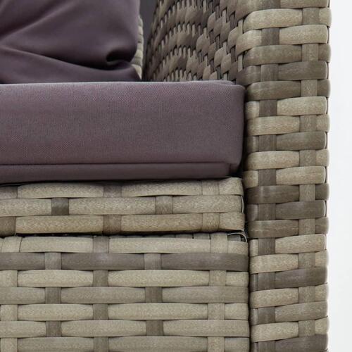 Loungesæt til haven 2 dele med hynder polyrattan grå