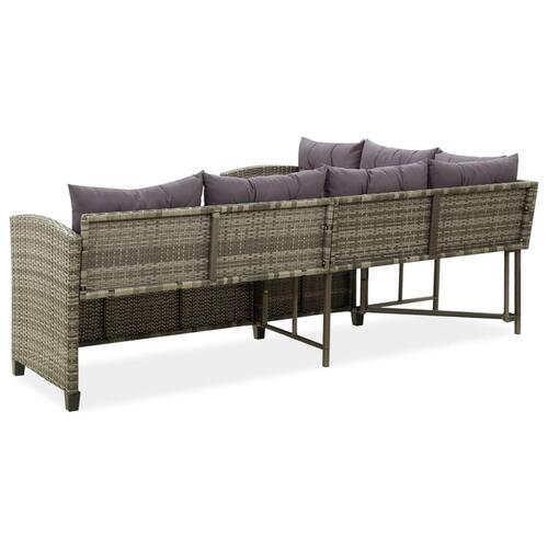 Loungesæt til haven 2 dele med hynder polyrattan grå