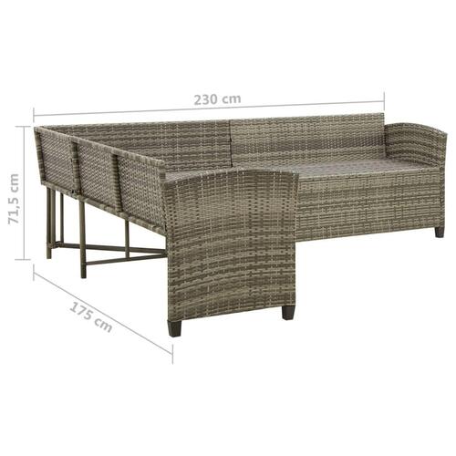 Loungesæt til haven 2 dele med hynder polyrattan grå