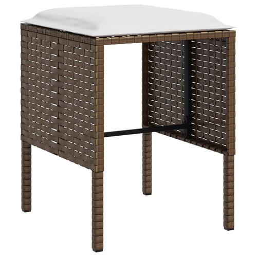 Sofasæt med hynder 5 dele L-facon polyrattan brun