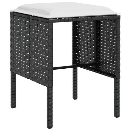 Sofasæt med hynder 5 dele L-facon polyrattan sort