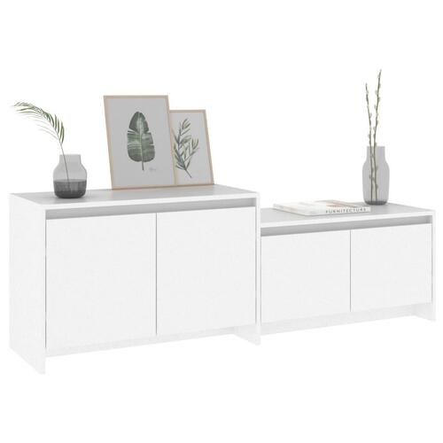 Tv-bord 146,5x35x50 cm konstrueret træ hvid
